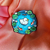 Duck Koi Pond Enamel Pin Badge | Pincredible