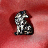 Wolf Mosaic Enamel Pin Badge | Pincredible