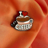 I Love Coffee Enamel Pin Badge | Pincredible