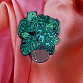 Ghosts in a Monstera Plant Enamel Pin Badge | Pincredible