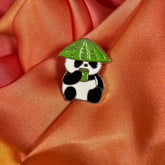 Grumpy Panda Bamboo Hat Enamel Pin Badge | Pincredible