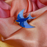 Blue Swallow Enamel Pin Badge | Pincredible