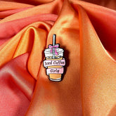 Iced Coffee Girly Enamel Pin Badge | Pincredible