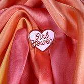 Girl Power Heart Enamel Pin Badge | Pincredible