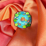 Capybara Koi Pond Enamel Pin Badge | Pincredible