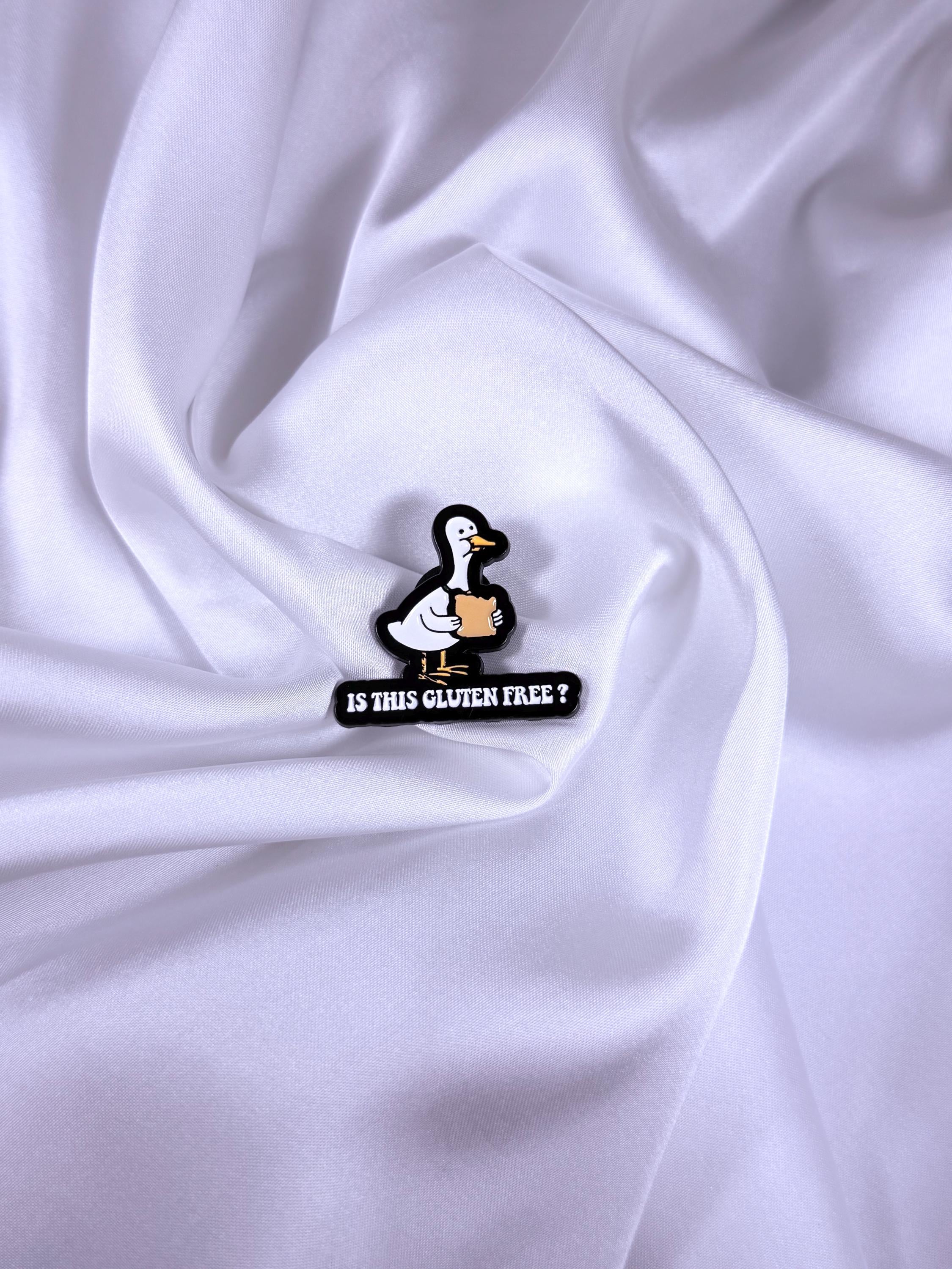 Is This Gluten Free? | Funny Duck Enamel Pin Badge