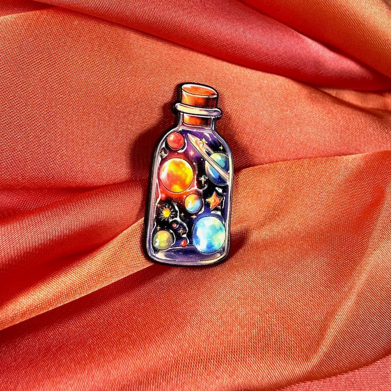 Space Bottle Enamel Pin Badge | Pincredible