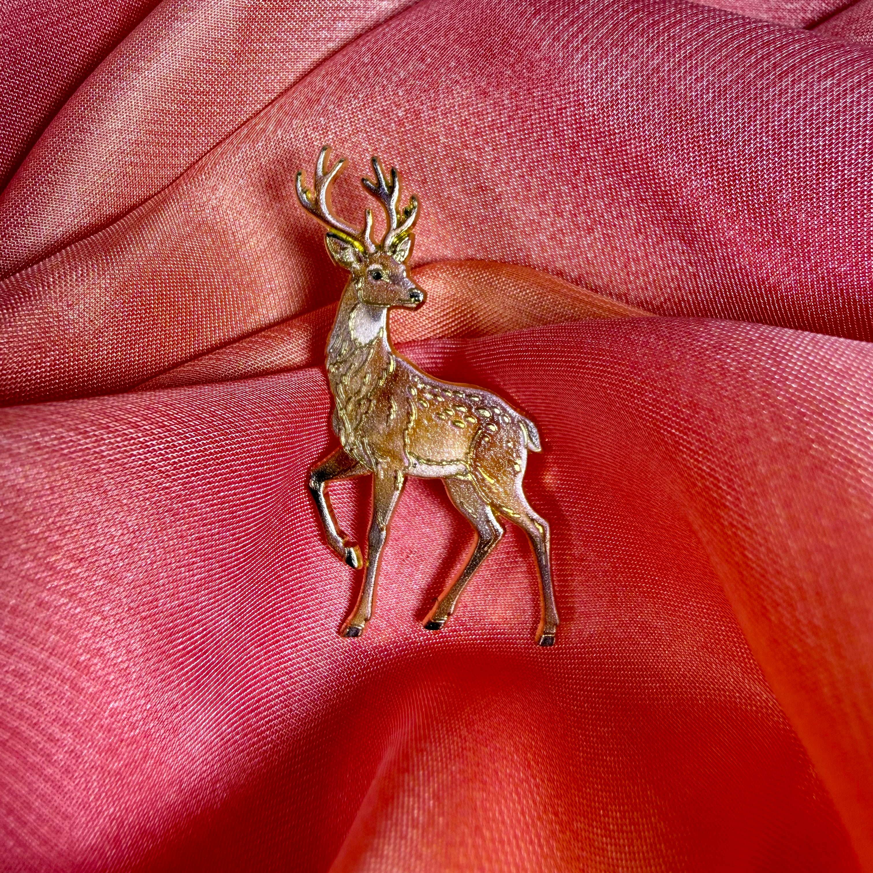 Stag Deer Enamel Pin Badge | Gold Stag Antler Lapel Pin | Pincredibles