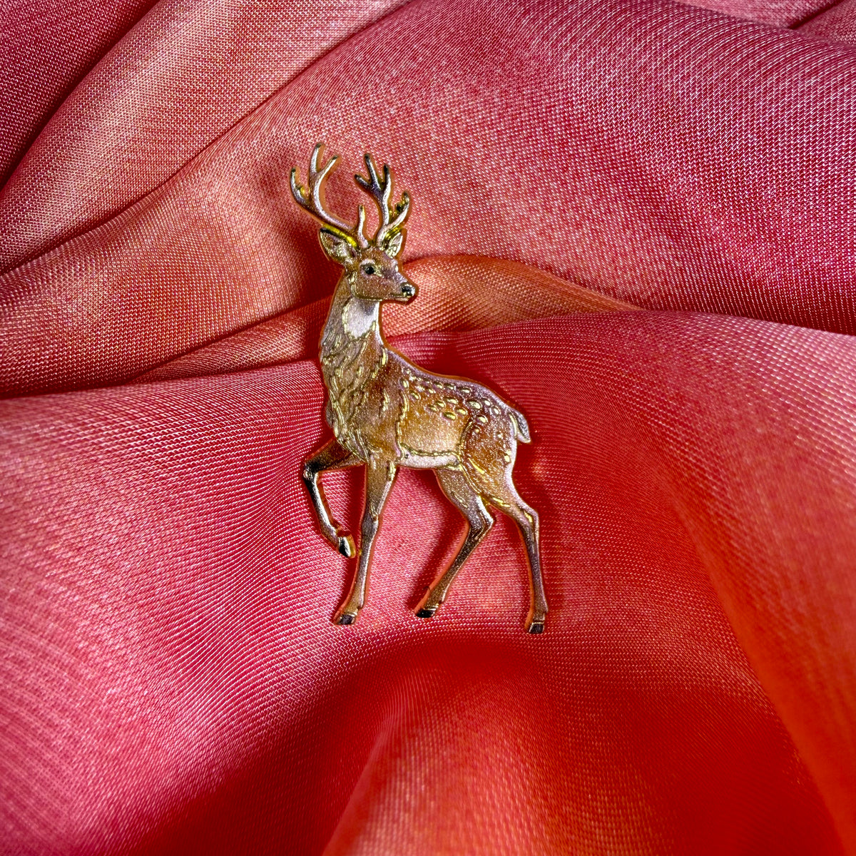 Stag Deer Enamel Pin Badge | Gold Stag Antler Lapel Pin | Pincredibles