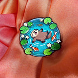 Otter Koi Pond Enamel Pin Badge | Pincredible