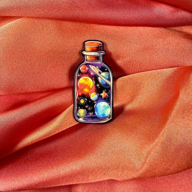Space Bottle Enamel Pin Badge | Pincredible