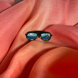 Mountain Aviator Sunglasses Enamel Pin Badge | Beach Mountain Scene Lapel Pin | Pincredibles