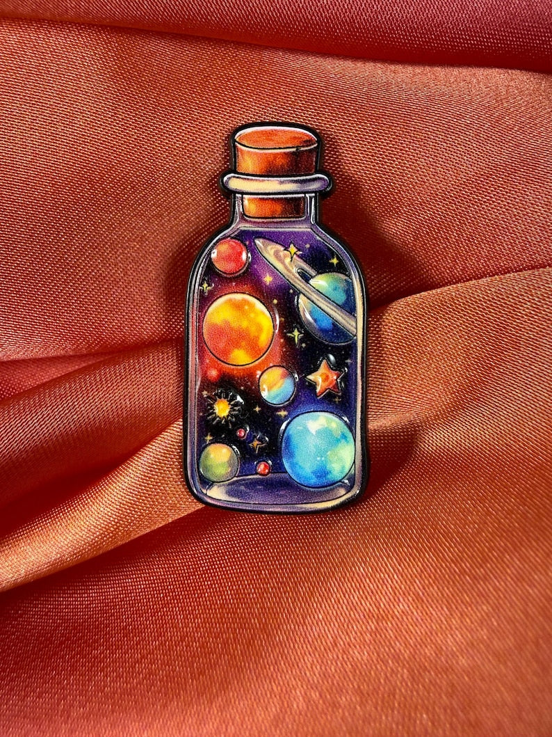 Space Bottle Enamel Pin Badge | Pincredible