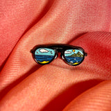 Mountain Aviator Sunglasses Enamel Pin Badge | Beach Mountain Scene Lapel Pin | Pincredibles