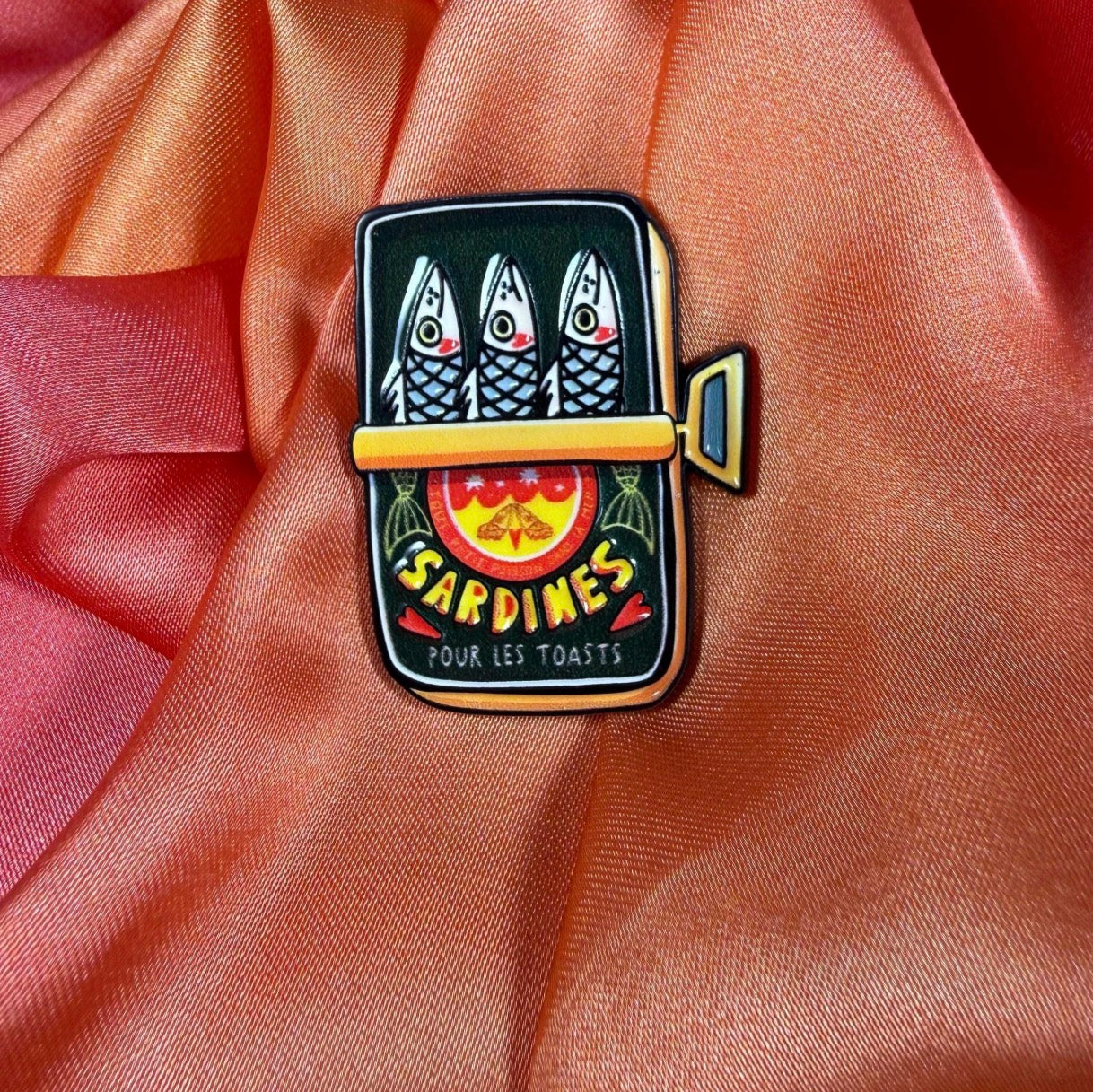 Sardines Tin Retro Enamel Pin Badge | Pincredible