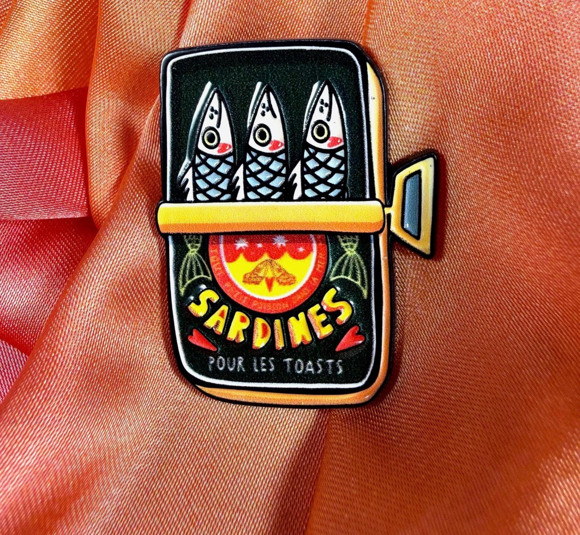 Sardines Tin Retro Enamel Pin Badge | Pincredible