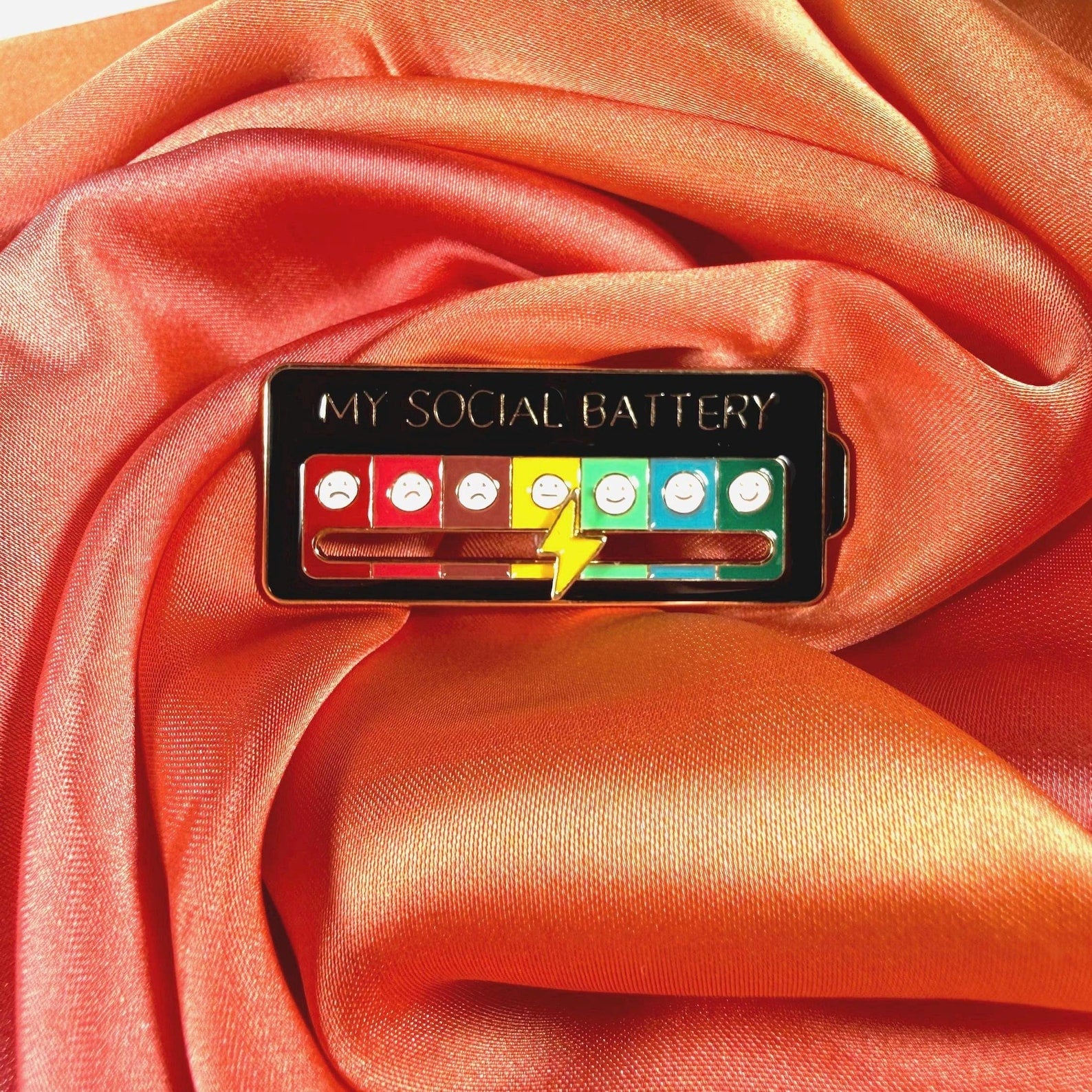 My Social Battery! Sliding Enamel Pin Badge | Pincredible