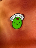 Olive You Love Valentines Enamel Pin Badge | Pincredible