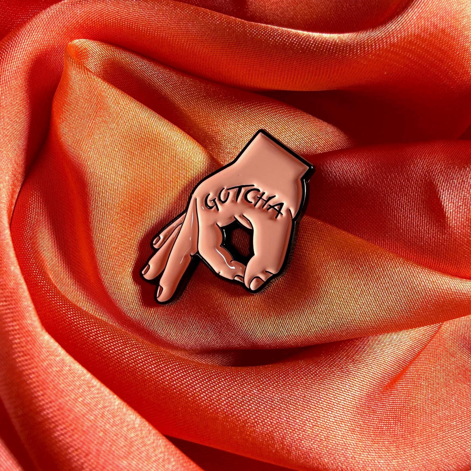 Gotcha! Hand Enamel Pin Badge | Pincredible