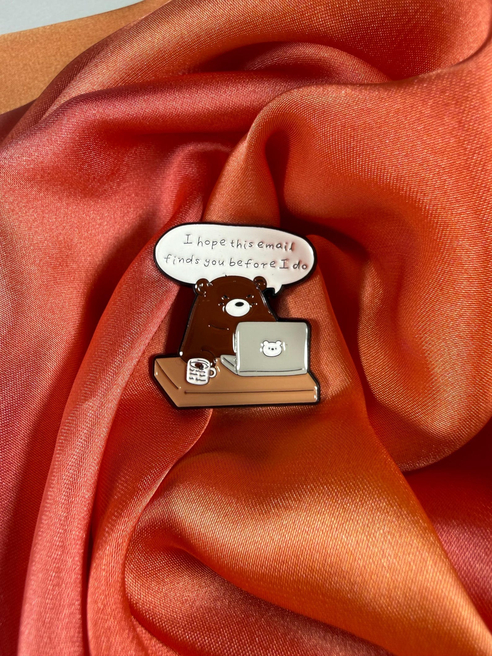 Email Bear Enamel Pin Badge | Pincredible