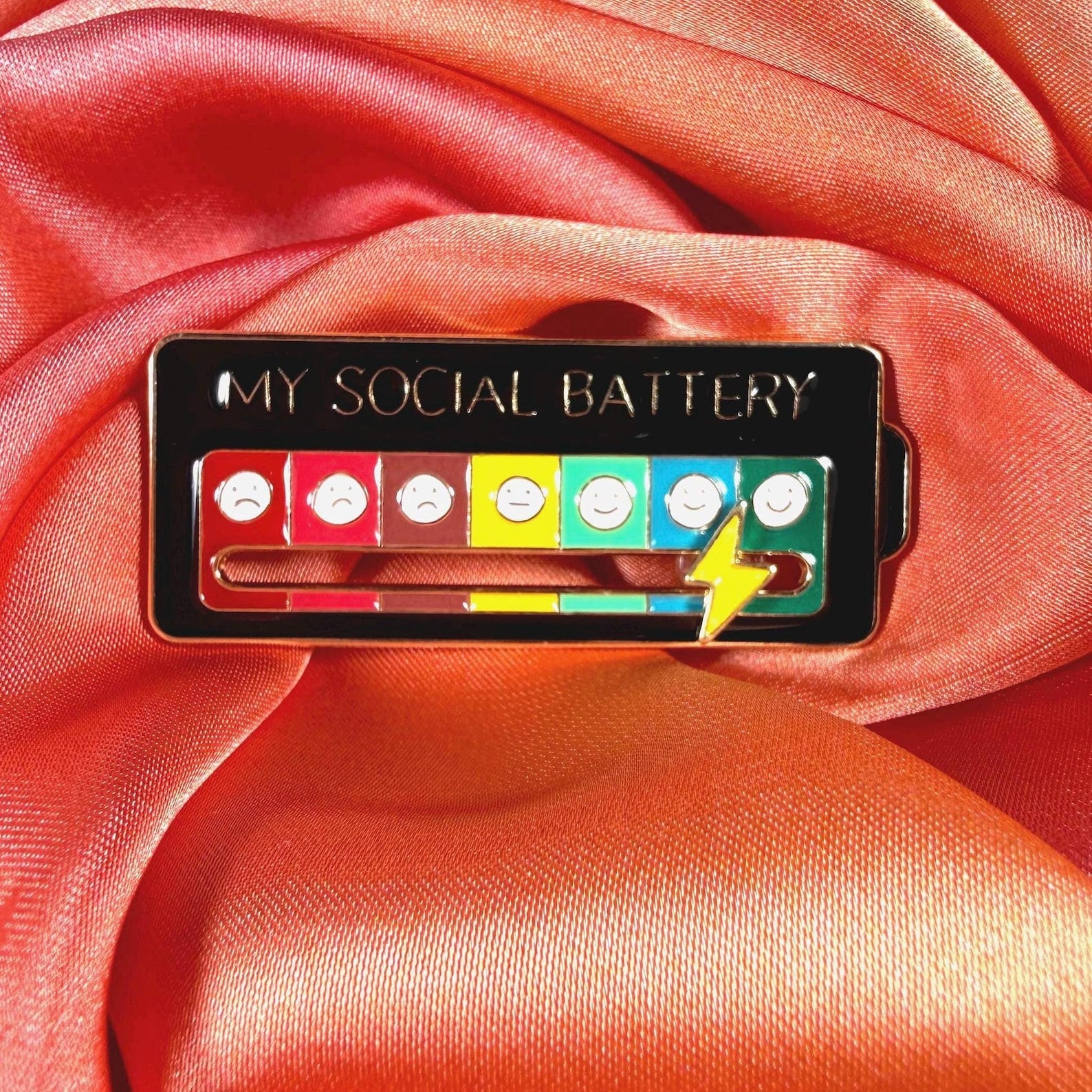 My Social Battery! Sliding Enamel Pin Badge | Pincredible