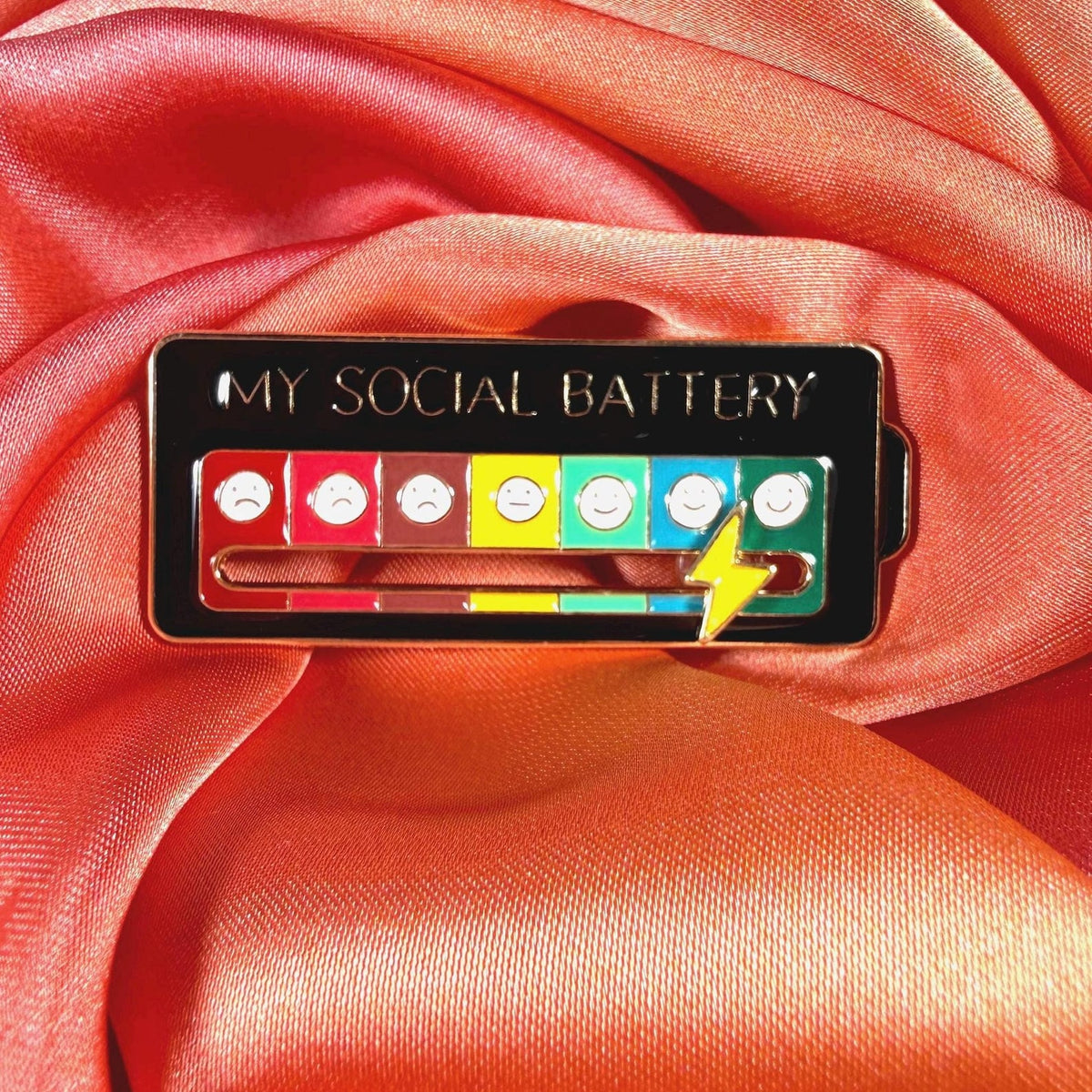 My Social Battery! Sliding Enamel Pin Badge | Pincredible