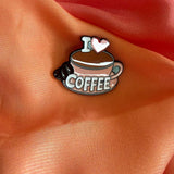 I Love Coffee Enamel Pin Badge | Pincredible