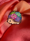 Floral Hedgehog Kawaii Enamel Pin Badge | Pincredible