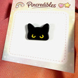 Black Cat Eyes Enamel Pin Badge | Pincredible