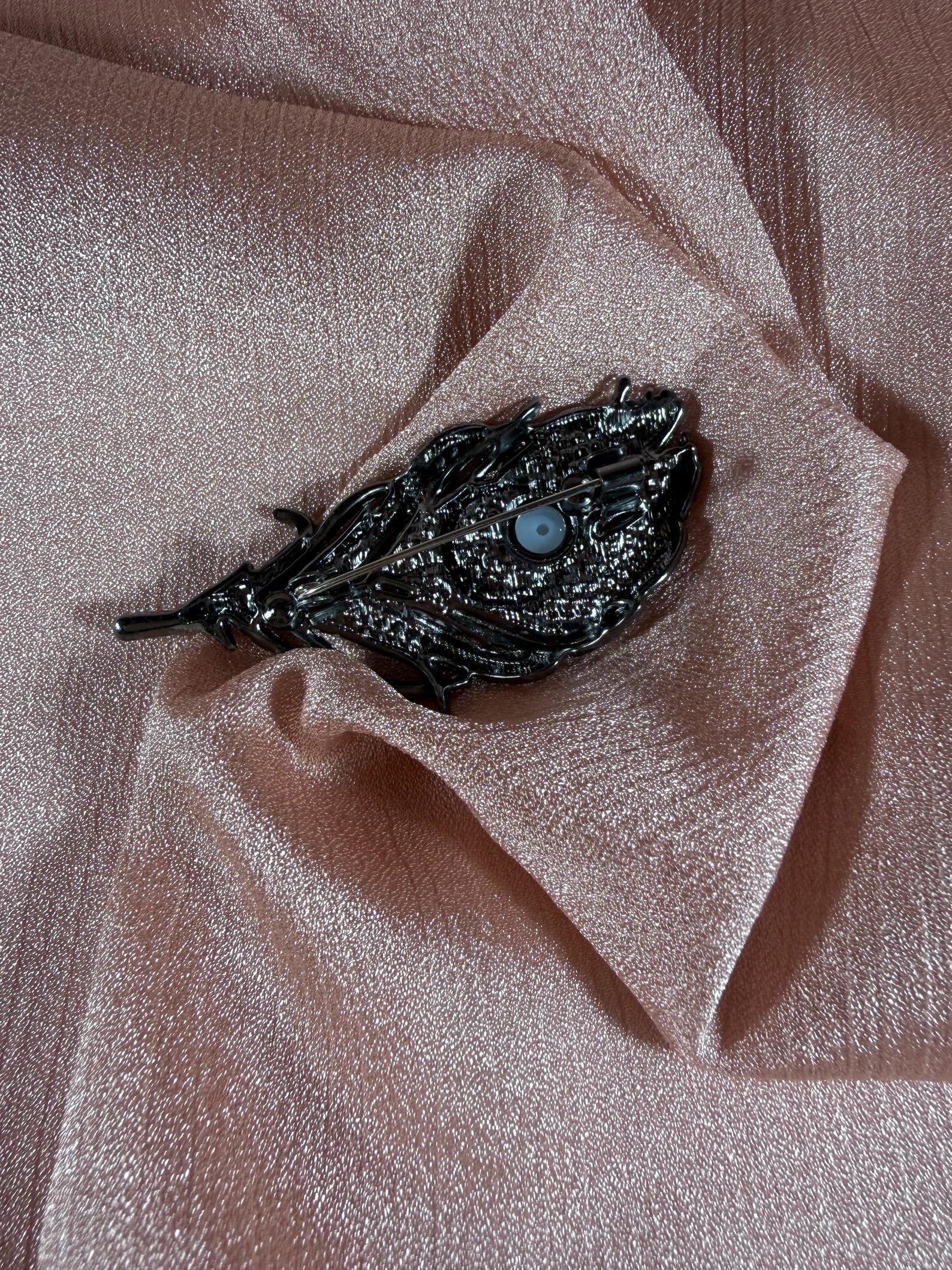 Peacock Feather Brooch Pin