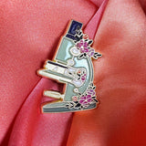 Floral Microscope Enamel Pin Badge | Pincredible