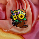 Flower Bouquet Otter Enamel Pin Badge | Pincredible