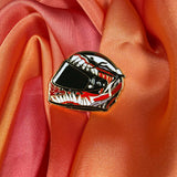 Shark Bite Racing Helmet Enamel Pin Badge | Pincredible