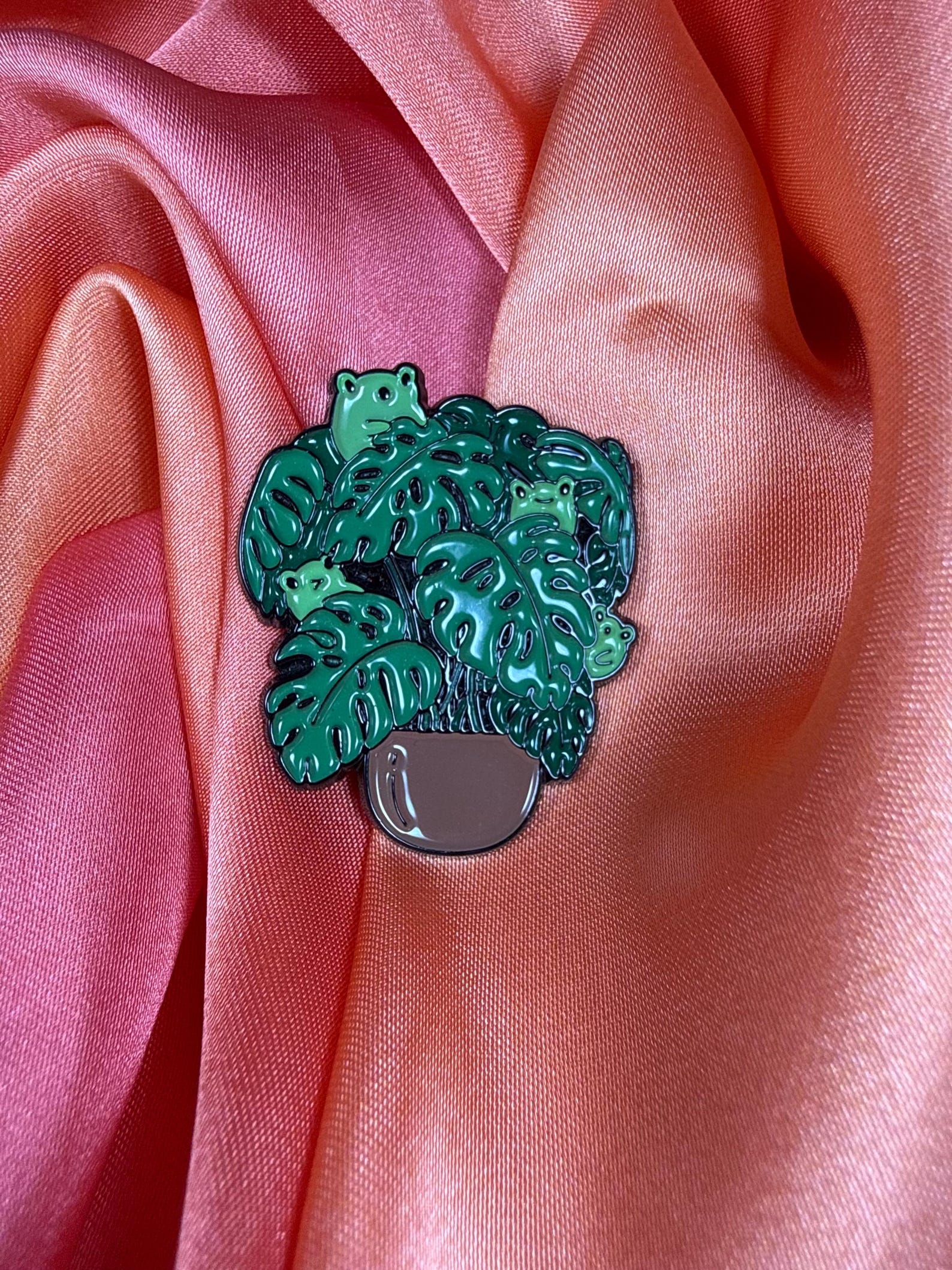 Ghosts in a Monstera Plant Enamel Pin Badge | Pincredible