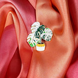 Monstera Hemp Plant Pot Enamel Pin Badge | Pincredible