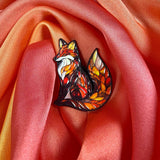Stained Glass Fox Enamel Pin Badge | Pincredible