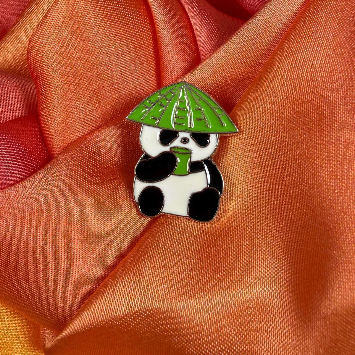 Grumpy Panda Bamboo Hat Enamel Pin Badge | Pincredible
