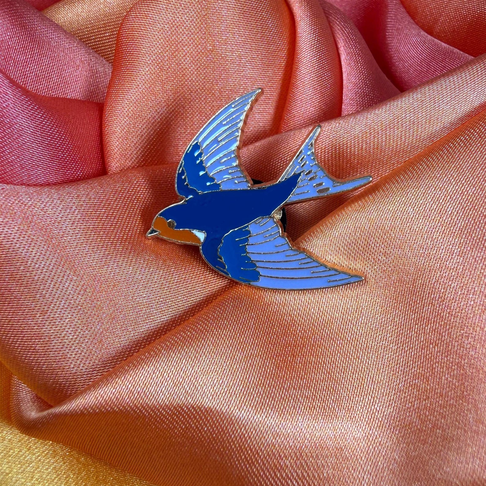 Blue Swallow Enamel Pin Badge | Pincredible