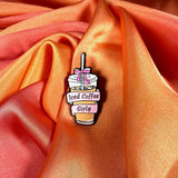 Iced Coffee Girly Enamel Pin Badge | Pincredible
