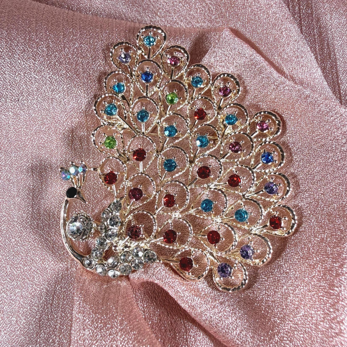 Peacock Full Fan Tail Brooch Pin