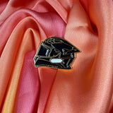 Black Racing Helmet Enamel Pin Badge | Pincredible