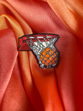 Basketball Hoop Swish Enamel Pin Badge | Pincredible