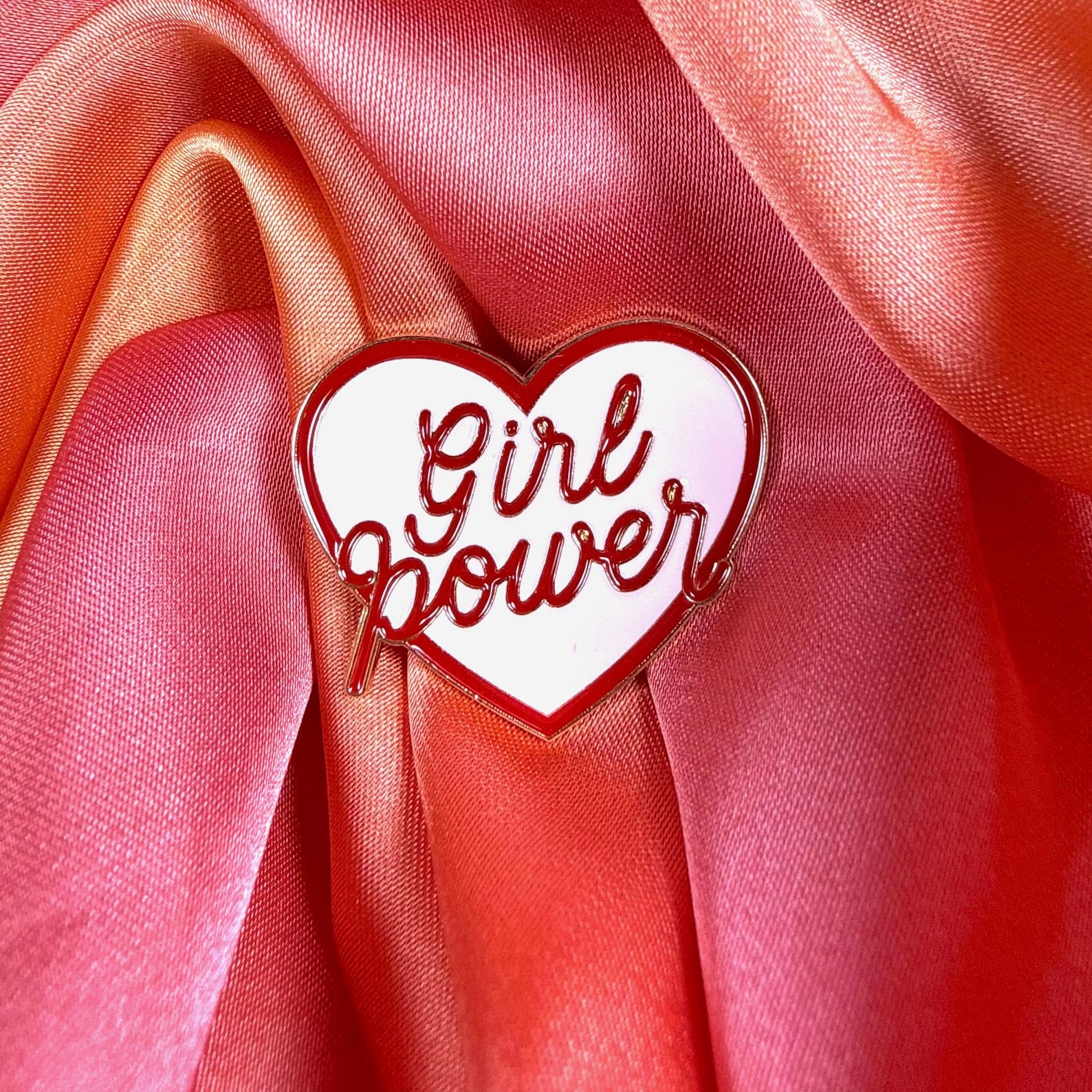 Girl Power Heart Enamel Pin Badge | Pincredible
