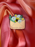 Long Story Short I Survived Floral Envelope Enamel Pin Badge | Pincredible