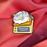 Absolute Unit Cat on Scales Enamel Pin Badge | Pincredible