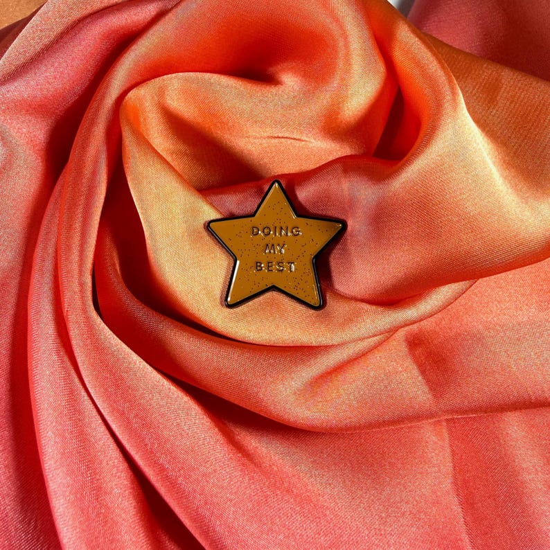 Star Enamel Pin Glitter | Star Badge